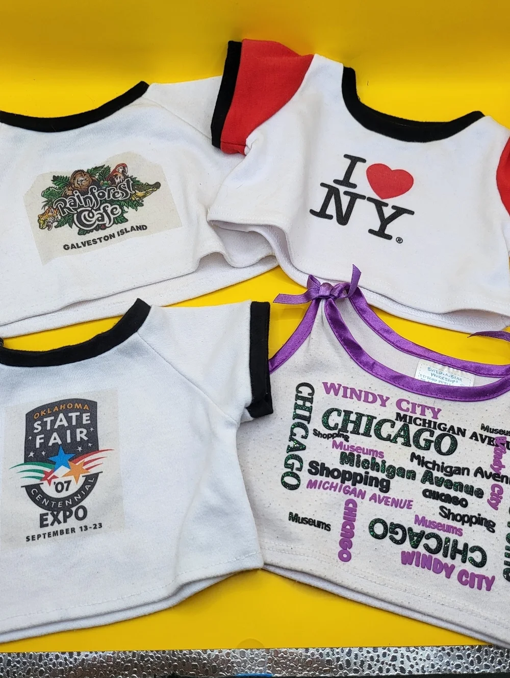 Build A Bear Shirts New York Texas Oklahoma Chicago Illinois Clothing Lot BABW